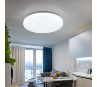 Plafonnier Luminaire De Couloir Salon Fer Blanc Lumière Du Jour LED 28Cm