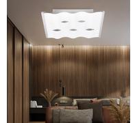 Plafonnier Luminaire de Cuisine Couloir Chromé Verre Métal Satiné Annelé