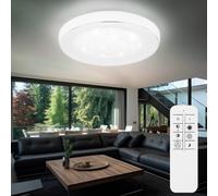 Plafonnier LED dimmable avec télécommande Plafonnier LED salon cristal, température de couleur réglable avec veilleuse, 1x 30W 1950lm 3000-6000K, DxH 66x9 cm