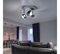 Plafonnier Luminaire De Salle À Manger Rond Chromé Mobile Satiné LED
