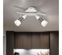 Plafonnier Luminaire de Salon 2 à Flammes Gris Spots Pivotant LED