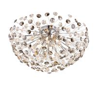 Plafonnier Luminaire De Salon 6 Braises Cristal Fumé Clair G9