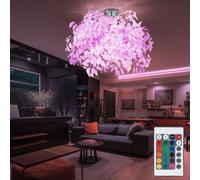 Plafonnier Luminaire de Salon Blätterlampe RGB Dimmable LED Télécommande Blanc