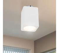 Plafonnier lampe en plâtre blanc chrome carré salon éclairage chambre à coucher