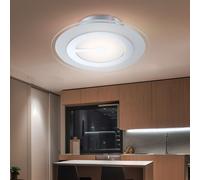 Plafonnier Luminaire de Salon Chrome Verre Satiné LED D 23 CM