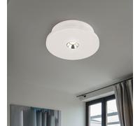 Plafonnier en plâtre blanc, lampe de cuisine moderne, chromé, LED 4W 200Lm, blanc chaud, DxH 16x4,5 cm