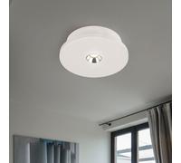 Plafonnier plâtre lampe de cuisine blanche plafonnier moderne chromé, LED 4W 200Lm blanc chaud, DxH 16x4,5 cm