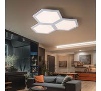 Plafonnier Luminaire de Salon Cuisine Hexagonal Opale LED