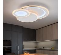 Plafonnier LED avec télécommande plafonnier salon chambre moderne lampe dimmable, mémoire CCT blanc, 36W 2850Lm, LxlxH 49x47x8 cm, Wofi 11861