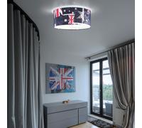 Plafonnier Luminaire de Salon Drapeau Union Jack Angleterre Fanion Rond
