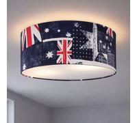 Plafonnier Luminaire de Salon Drapeau Union Jack Angleterre Fanion Rond