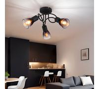 Plafonnier Luminaire De Salon En Verre Fumé 3 Braches D 38 Cm