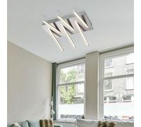 Lampe de salon Lampe de plafond Lampe de salle à manger, K5 cristaux clairs nickel mat, LED 30W 1800Lm blanc chaud, LxLxH 48x38x12cm