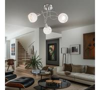 Plafonnier Luminaire De Salon Lampe De Cuisine Boules 3 Flammes LED D 39 Cm