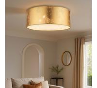 Plafonnier Luminaire de Salon Lampe Parapluie Tissu Or Plafonnier 3-Flammig