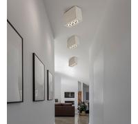 Plafonnier spot de plafond 3 ampoules spot LED lampe de salon lampe de couloir gris béton 6,6 watts 440 lumens 3000 Kelvin blanc chaud, LxlxH 12,2x5,6x10 cm, lot de 3