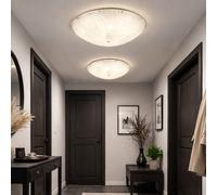 Plafonnier Luminaire de Salon LED Cristaux Verre Blanc Couloir 2er Set