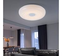 Plafonnier plafonnier LED rond blanc lampe de salle à manger en blanc, métal acrylique, 1x LED 15W 1040lm 3000K blanc chaud, DxH 35x8,5 cm