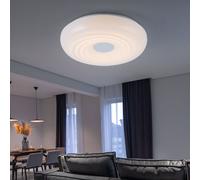 Plafonnier Luminaire de Salon Métal Blanc Chrome Blanc Chaud LED