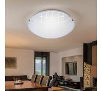 Plafonnier plafonnier salon lampe de couloir lampe de chambre, verre chromé opale, LED 8W 600Lm blanc chaud, DxH 25x7,5cm