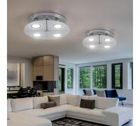 Plafonnier Luminaire de Salon Plafonnier LED Chrome Verre Satiné 2er Set