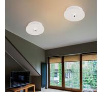 Plafonnier Luminaire de Salon Plafonnier LED Gips Blanc Chrome Rond Cuisine 2x