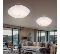 Plafonnier Suspension Luminaire de Salon LED Chrome Cristal Verre Opale 2er Set
