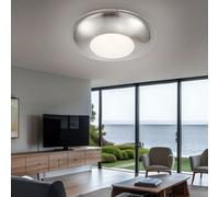 Plafonnier Lampe De Salon Plafonnier LED Satiné Clair Chromé Miroité