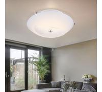 Plafonnier Luminaire de Salon Verre Cristal Chrome Transparent LED D 25 CM