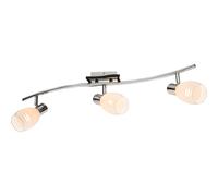 Plafonnier Luminaire Eclairage Métal Chrome Verre Blanc Spot Salon Chambre à Coucher