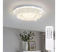 Plafonnier lampe de salon LED cristaux télécommande dimmable D 39 cm