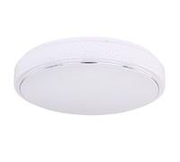 Plafonnier, luminaire rond, éclairage intérieur, métal, opale blanc, acrylique, chrome miroir, 1x LED 24 watts 1468 lumens blanc chaud, PxH 37,5x8,5 cm