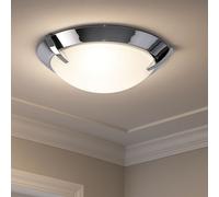 Lumière de Salle de Bain Plafonnier Couloir Rond LED Cuisine Chrome Verre Satiné