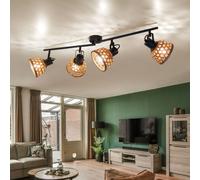 Plafonnier Luminaire Sportif Bambou Tresse Lampe Salle à Manger Réglable