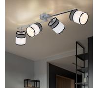 Plafonnier Luminaire Sportif Chambre à Coucher Réglable Tissu Gris L 88cm