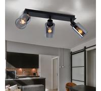 Plafonnier Luminaire Sportif de Salon Projecteur Mobile Verre Fumé 3 à Flammes