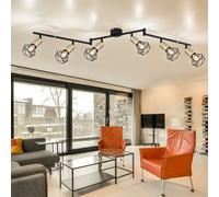 Plafonnier Luminaire Sportif Lampe de Salon 6 à Flammes Laiton L 160cm