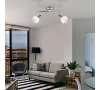 Plafonnier Luminaire Sportif Mobile Verre 2 à Flammes Couloir L 30 CM