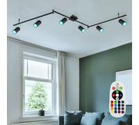 Plafonnier Luminaire Sportif Télécommande 6 à Flammes Intensité Variable RGB LED