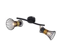 Plafonnier Luminaire Spot Mobile Métal Or Noir Chambre Bureau Cuisine