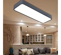 Plafonnier lumineux Moderne LED Plafonnier Rectangulaire Cadre En Aluminium Acrylique Abat-Jour Balcon Allée Plafond Salon Plafonnier Surface Monté Plafonnier sans scintillement (Color : Black)