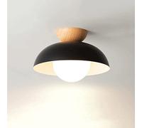 Plafonnier lustre avec abat-jour en verre opalin, plafonnier semi-encastré en métal à grain de bois, luminaire encastré pour salle à manger, chambre à coucher, café, bar, couloir, passage (c