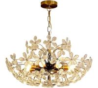 Plafonnier Lustre français Plafonnier Plafonnier Métal Retro Crystal Crystal Lustre Éclairage Cuisine d'éclairage, Salon, Salle Ding, Chambre E14 * 6 Excl