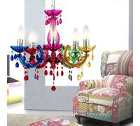 Plafonnier Lustre Lampe Suspendue Cristal Multicolore 128x44cm