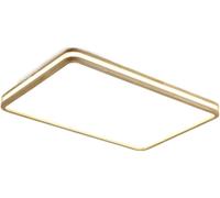 Plafonnier Lustre Led Lampe Suspendue Lampe À Suspension Rectangulaire Côté Bord En Bois Glow, Fmount Avec 3 Couleurs Dimmable Acrylique Bois Design Pour La Maison Salon, Chambre, Cuisine, Salle Den/U