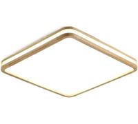Plafonnier Lustre Led Lampe Suspendue Lampe À Suspension Rectangulaire Côté Bord En Bois Glow, Fmount Avec 3 Couleurs Dimmable Acrylique Bois Design Pour La Maison Salon, Chambre, Cuisine, Salle Den/U