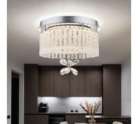 Plafonnier Lustre Parures Cristaux Chrome Blanc Chaud LED