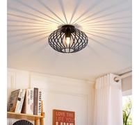 Plafonnier Maivi Lindby, dimmable, noir, Salon / Salle à manger, Métal, Moderne, Plafonnier