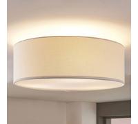 Plafonnier Mariat Lindby, dimmable, blanc, Salon / Salle à manger, Textile / Tissu / Soie, Moderne, Plafonnier Tissu