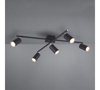 Plafonnier Marley, Noir, 5 Lampes Noir